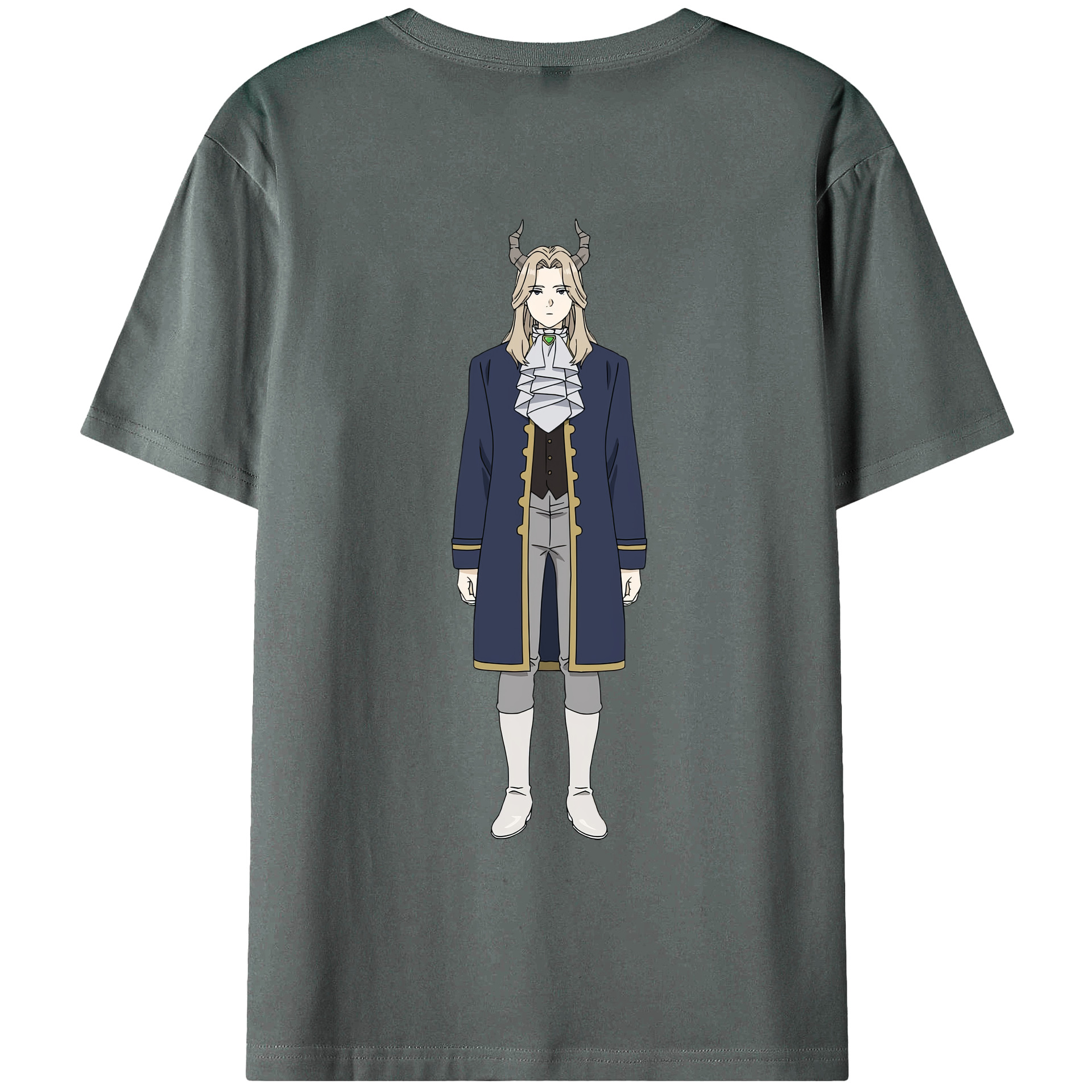 （画像用） 葬送のフリーレン Frieren 綿100％ メンズ半袖Tシャツ（バックプリント） 通気性